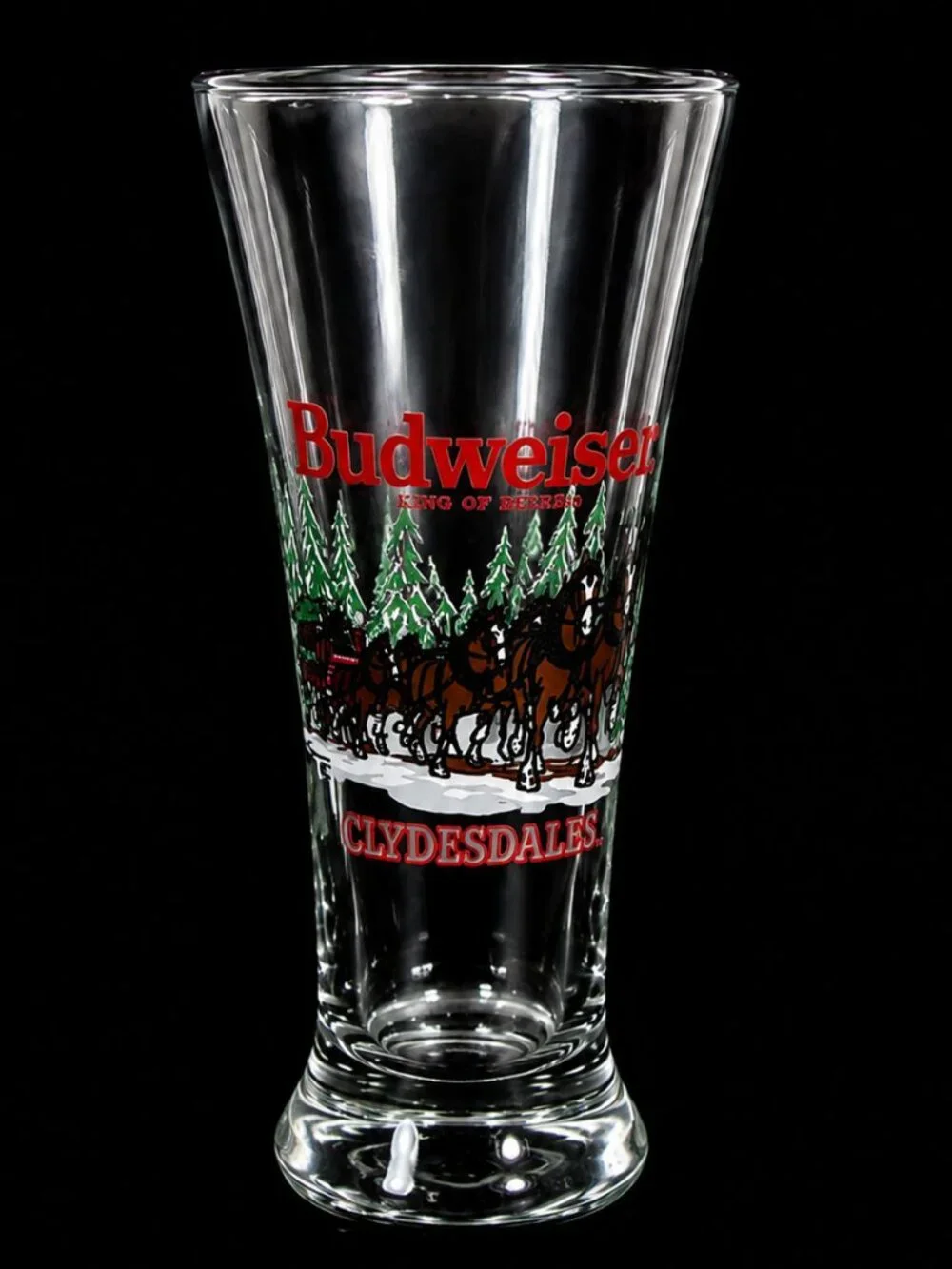 1988 Budweiser Clydesdales Beer Glasses Set of 5 Vintage Barware